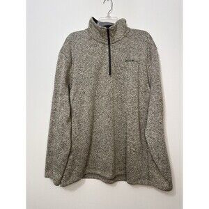 Eddie Bauer Men’s Quarter Zip Sweater XL Fleece Lined Pullover Casual Outdoor